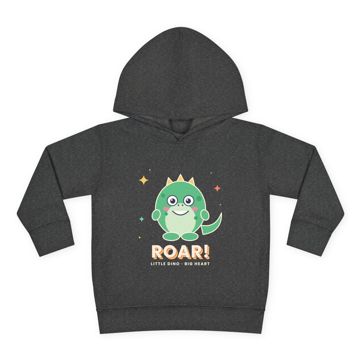 Toddler Hoodie - Cute Green Dinosaur ROAR! Pullover for Babies & Toddlers, Vintage Smoke, product photo