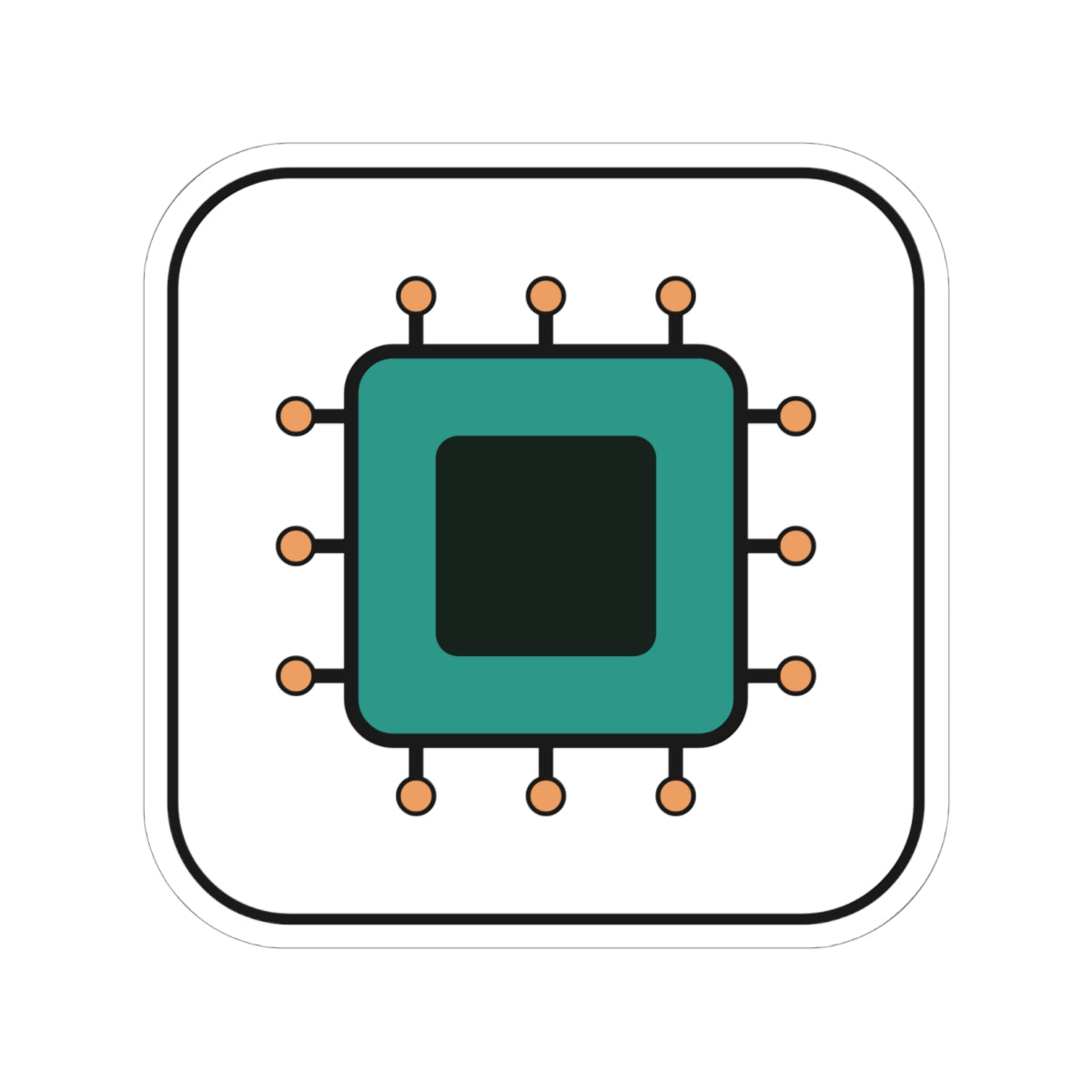 Microchip Tech Sticker — Cute Circuit Laptop Decal