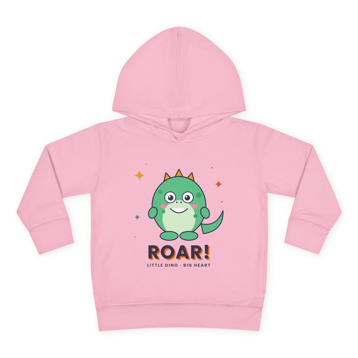 Toddler Hoodie - Cute Green Dinosaur ROAR! Pullover for Babies & Toddlers, Pink, product photo