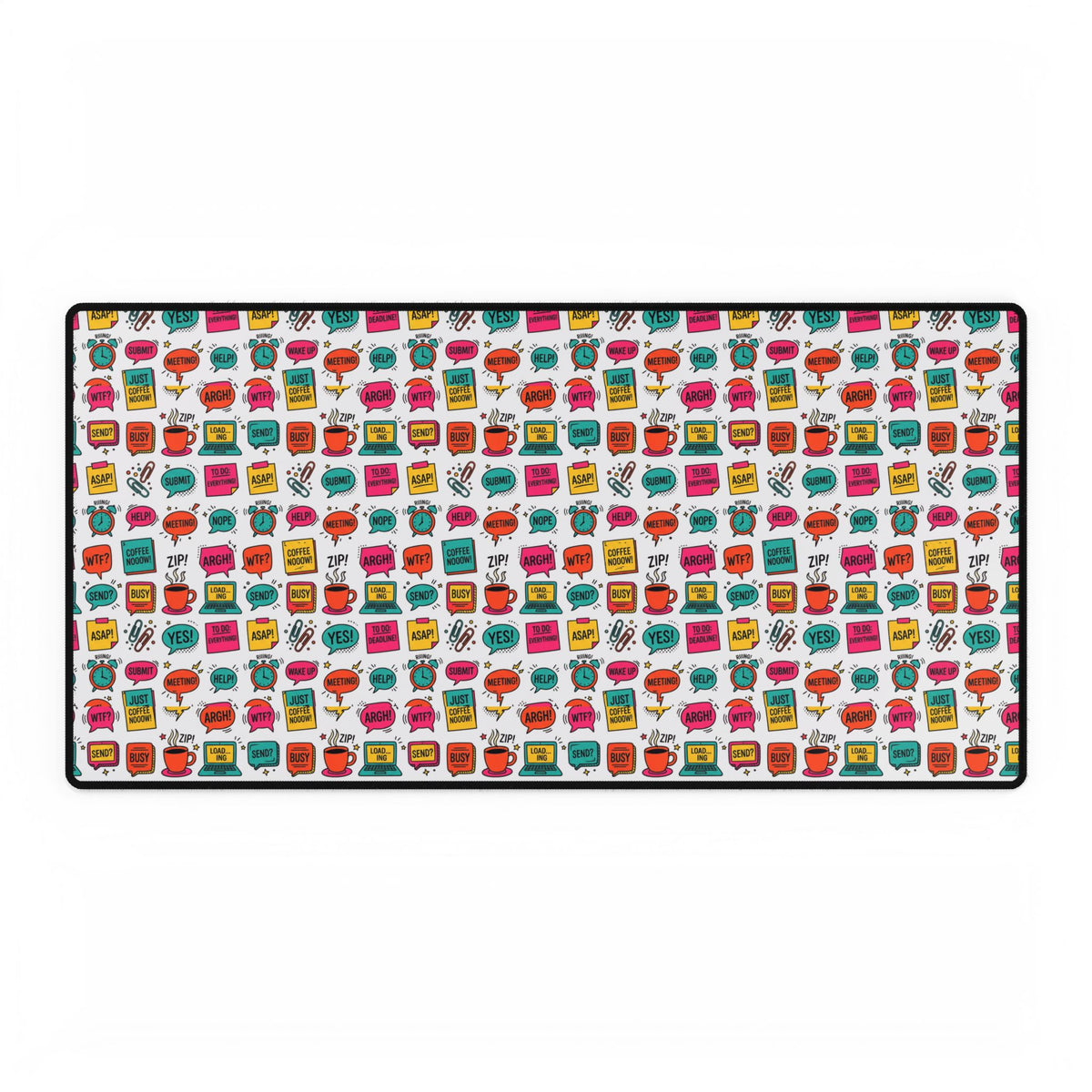 Funny Office Speech Bubbles desk mat, product photo 1