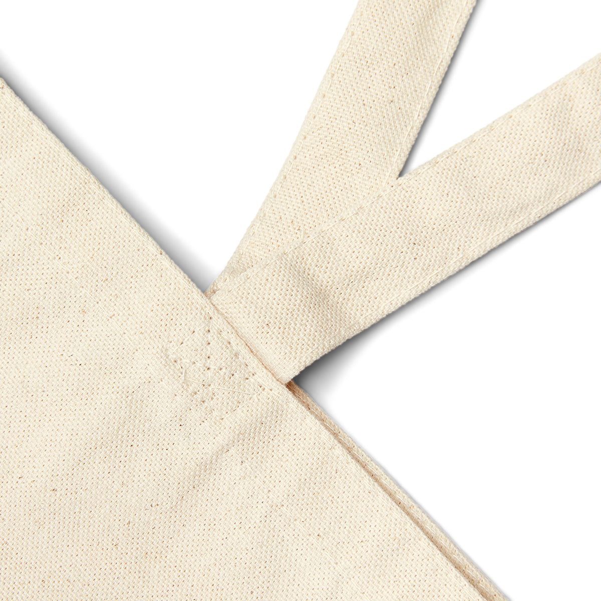 Cozy Season Canvas Tote Bag, natural, close-up of the strap seam