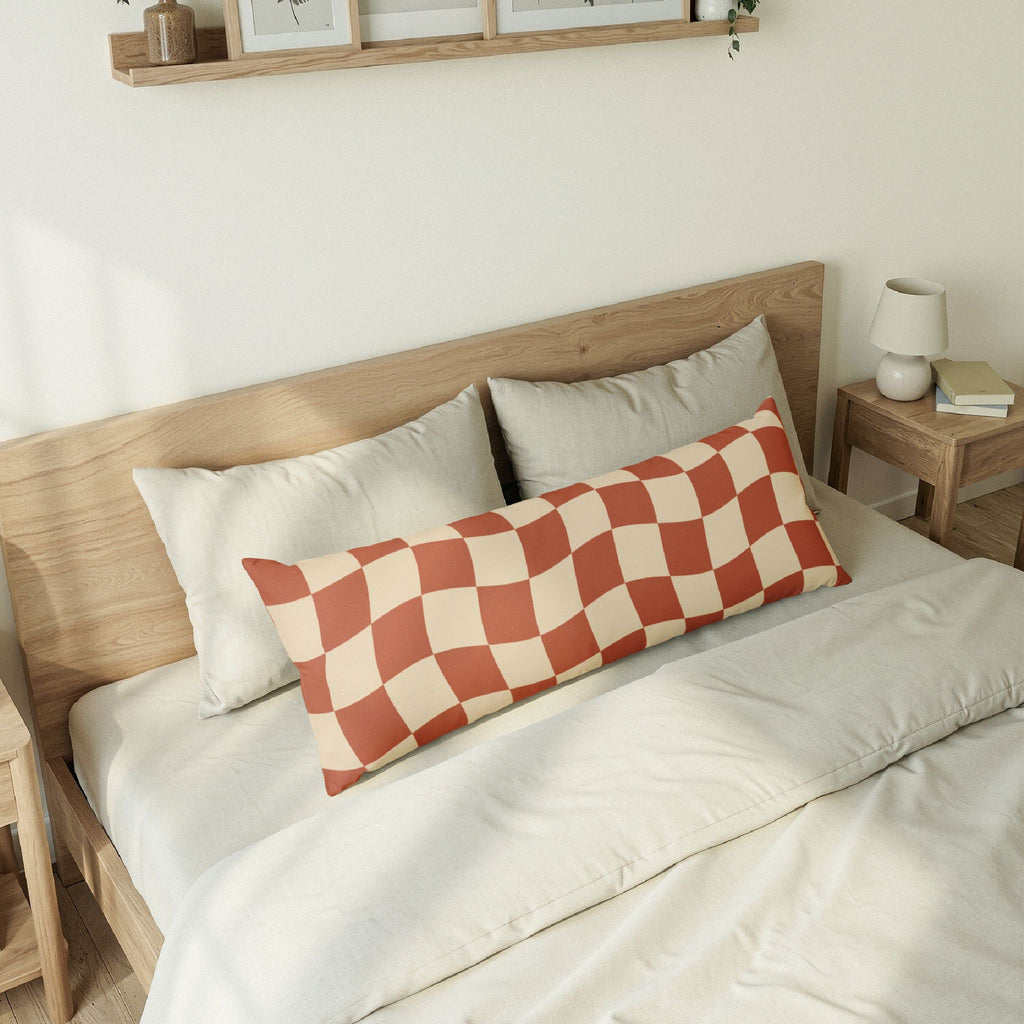 Wavy Checkerboard body pillow, product photo 1