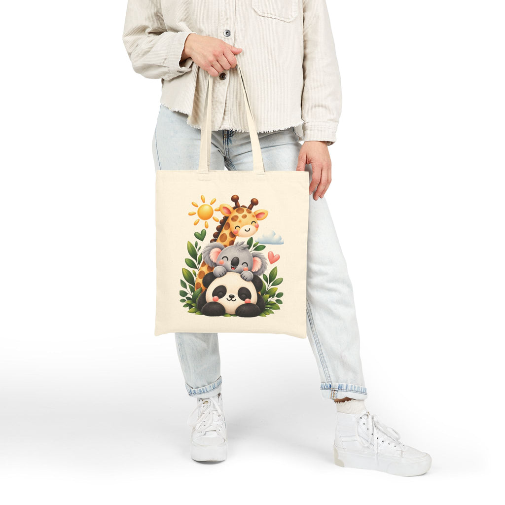 Animal Stack cotton canvas tote bag, product photo 3