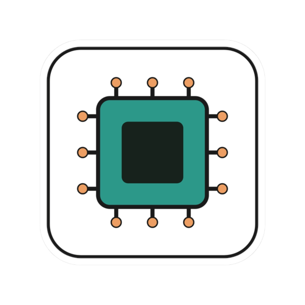 Microchip Tech Sticker — Cute Circuit Laptop Decal