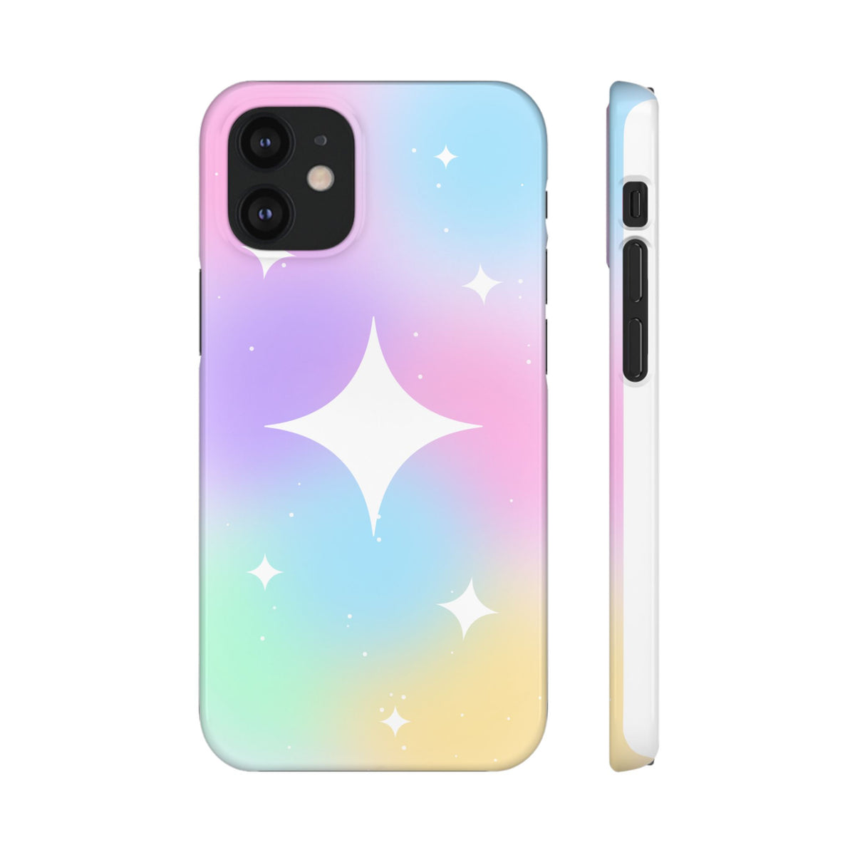 Pastel Galaxy Sparkle Star phone case, iPhone 17, front view showing the pastel gradient design.
