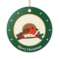Robin Merry Christmas ceramic ornament, product photo 2