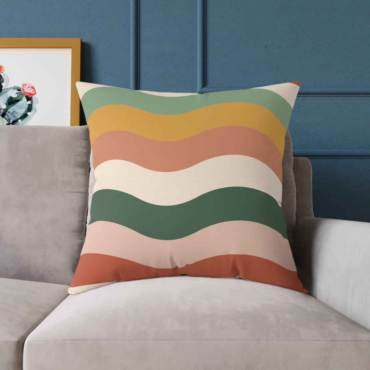 Retro Wavy Stripe throw pillow, product photo 1