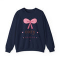 Cozy Season Sweatshirt — Pink Bow Cozy Graphic Crewneck