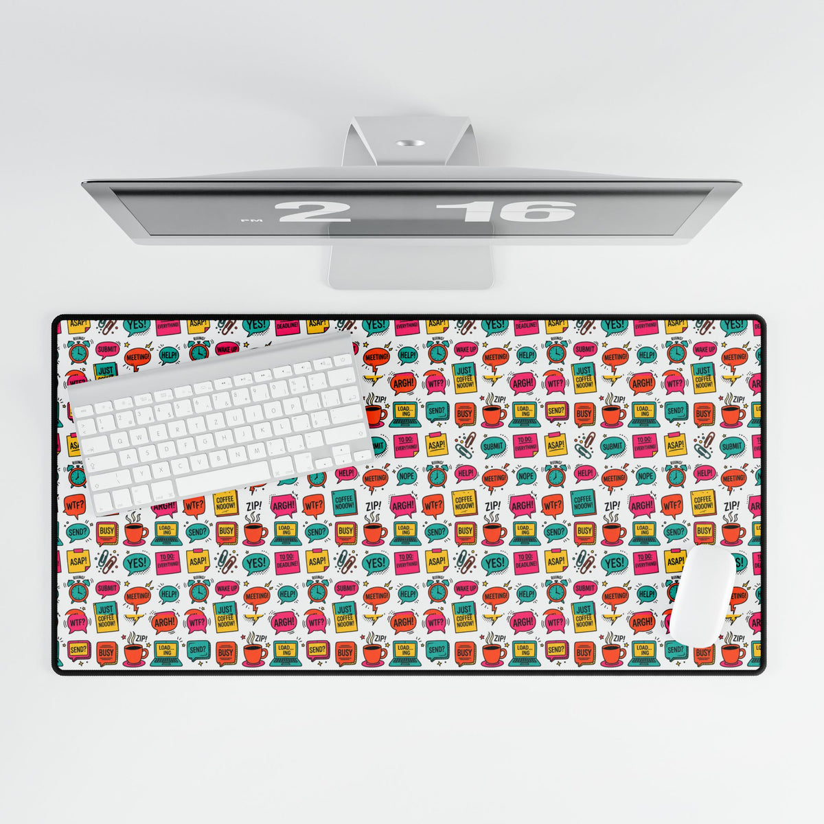 Funny Office Speech Bubbles desk mat, product photo 4