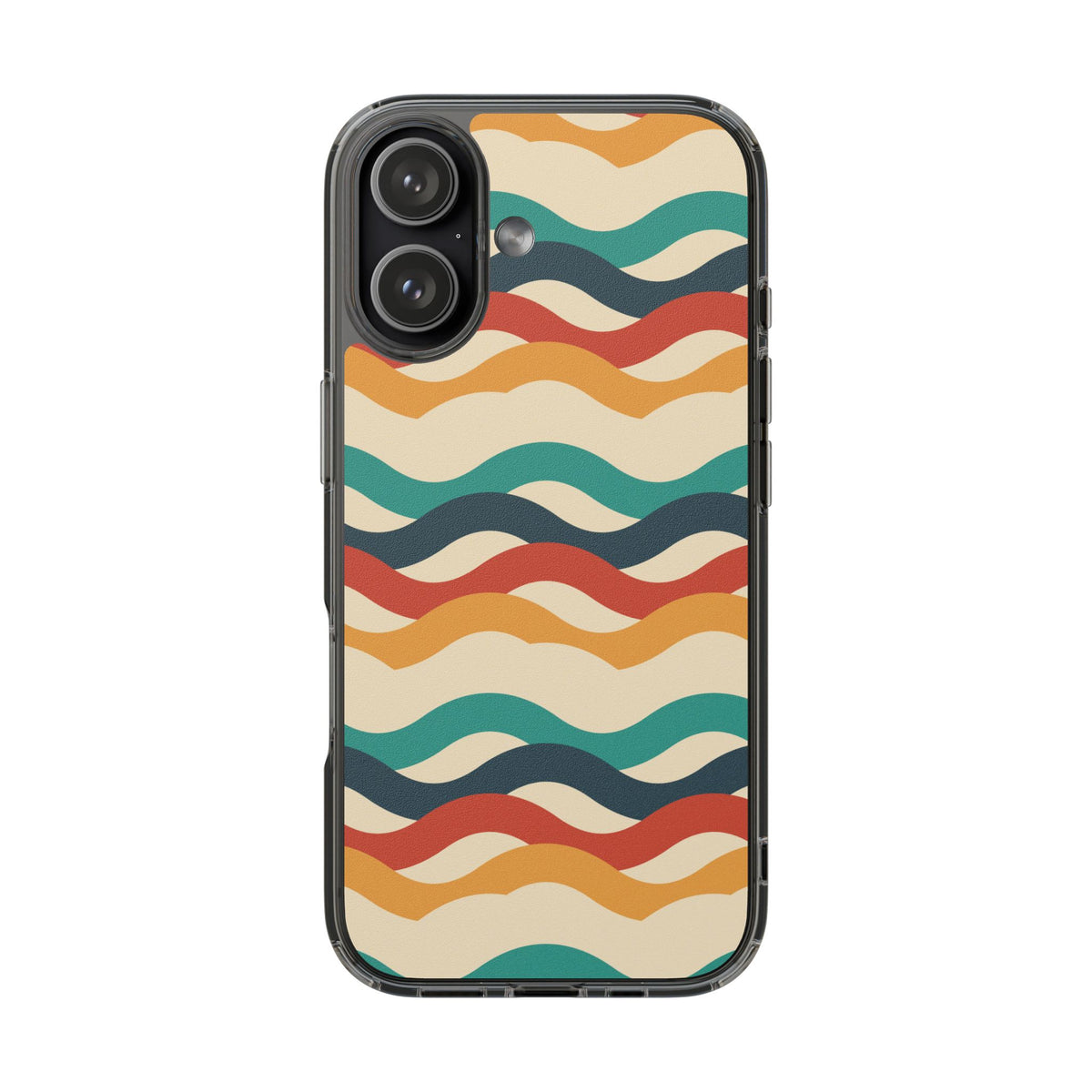Retro wave clear impact-resistant phone case, product photo 30
