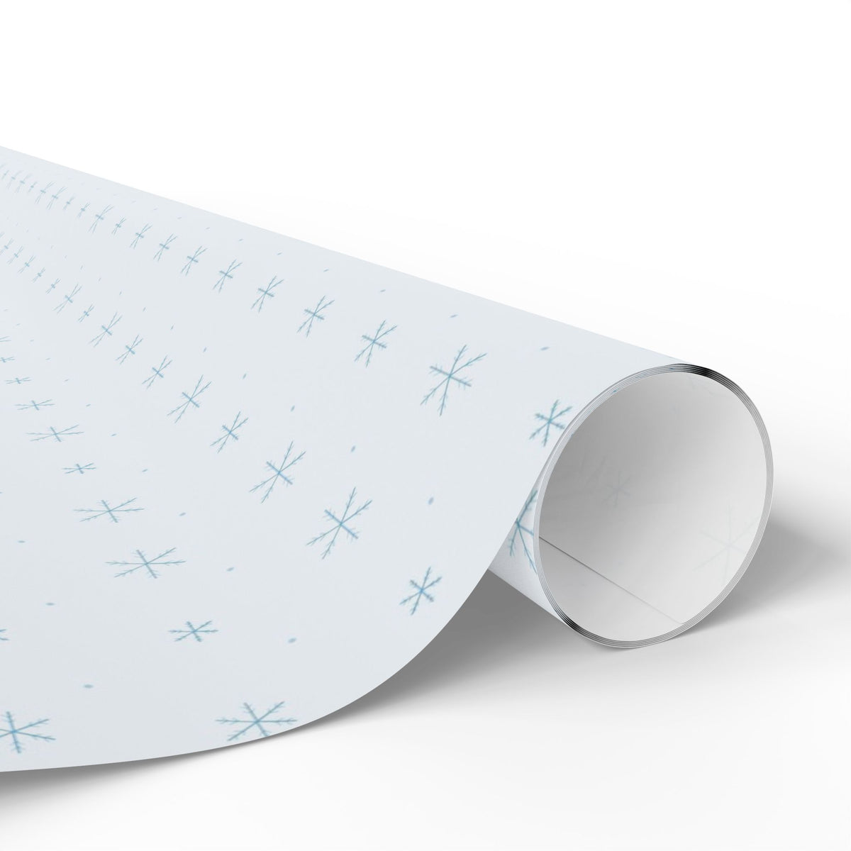 Snowflake Wrapping Paper Roll — Minimal Blue Holiday Gift Wrap