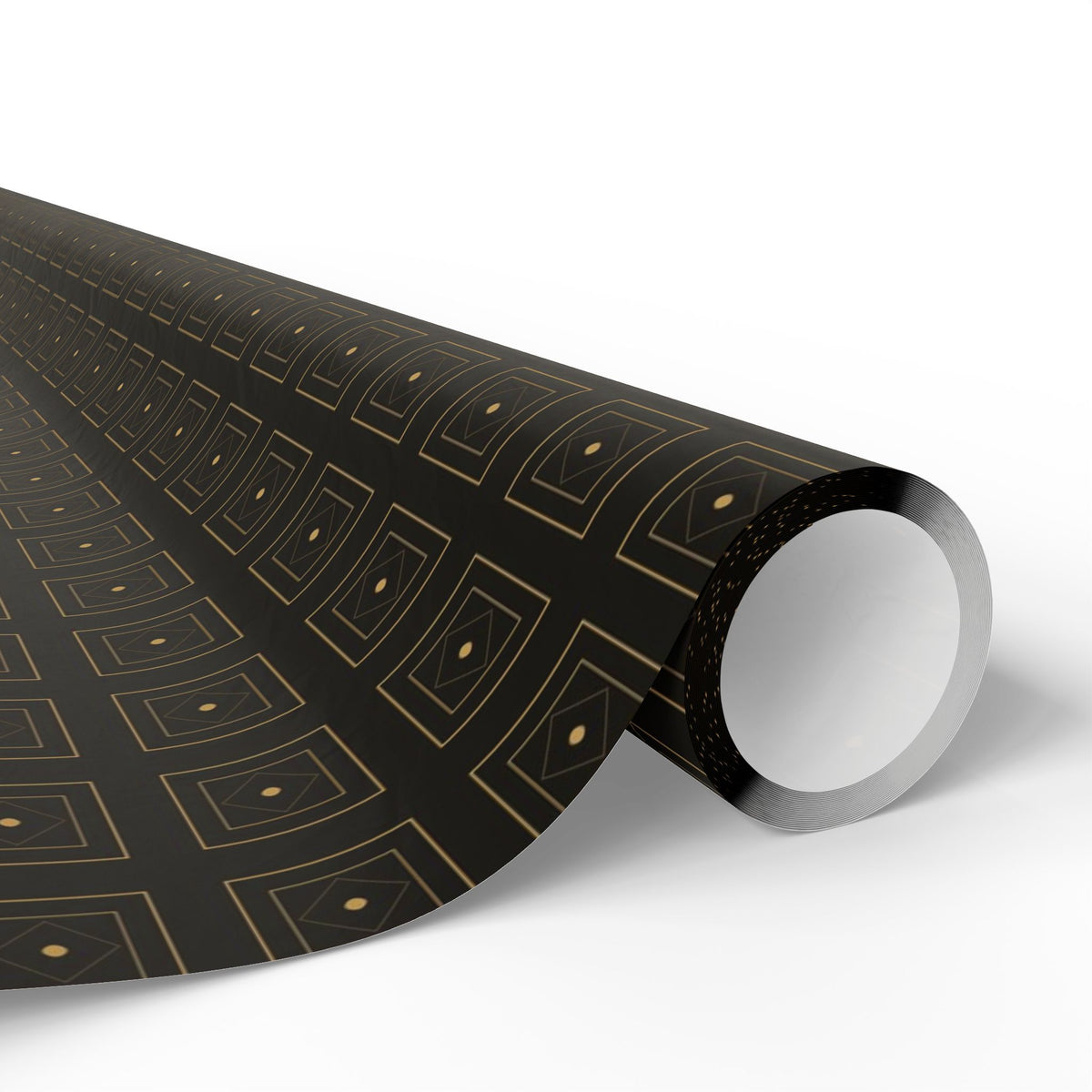 Geometric Black Gold Wrapping Paper