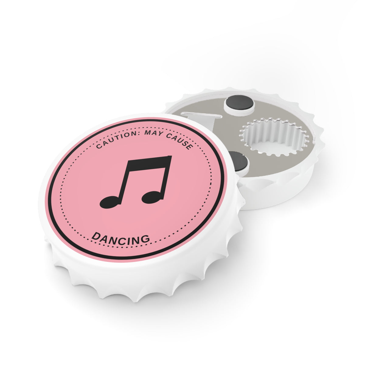 Bottle Opener — “Caution: May Cause Dancing” Music Note Bottle Opener