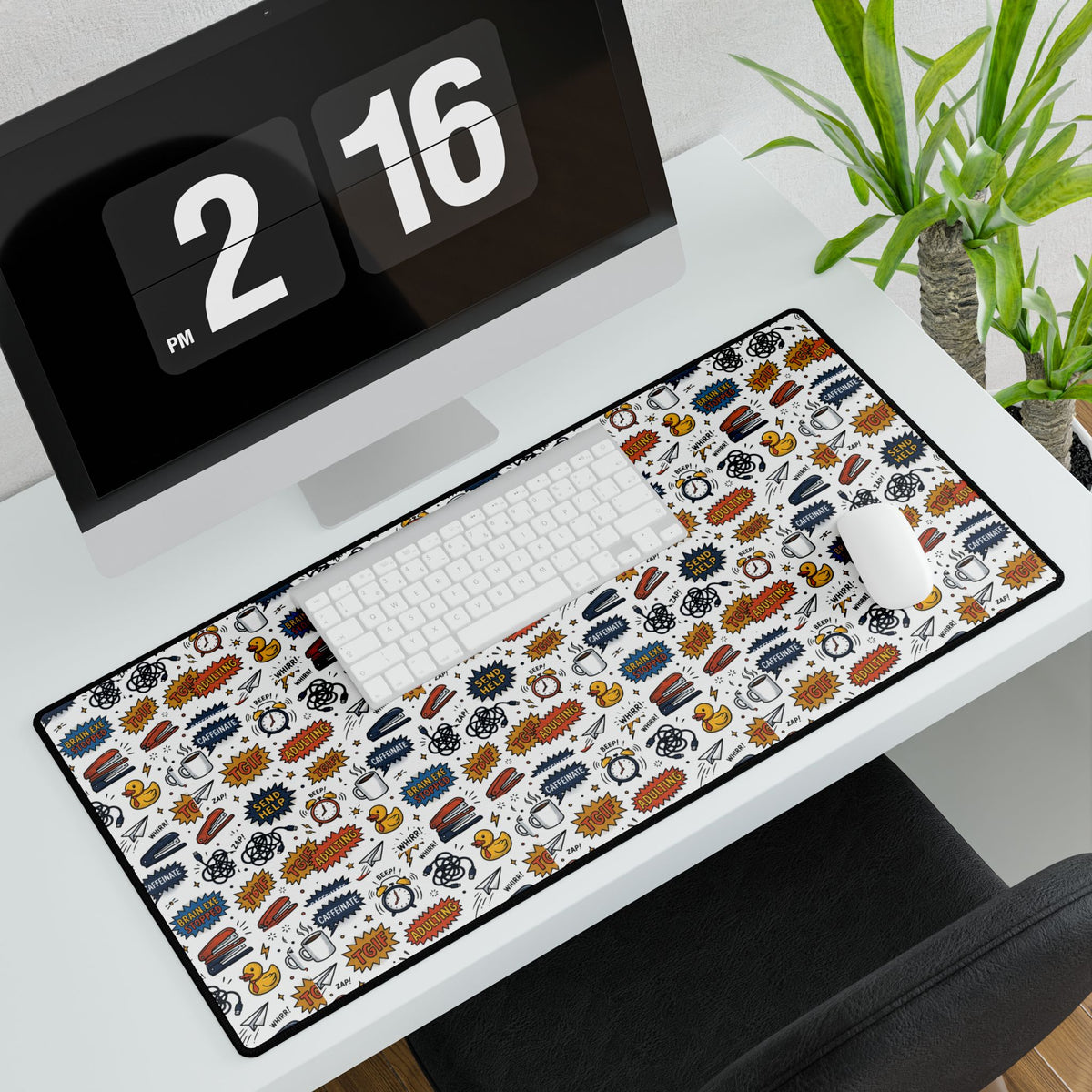 Office Humor Comic Pattern desk mat, product photo 3