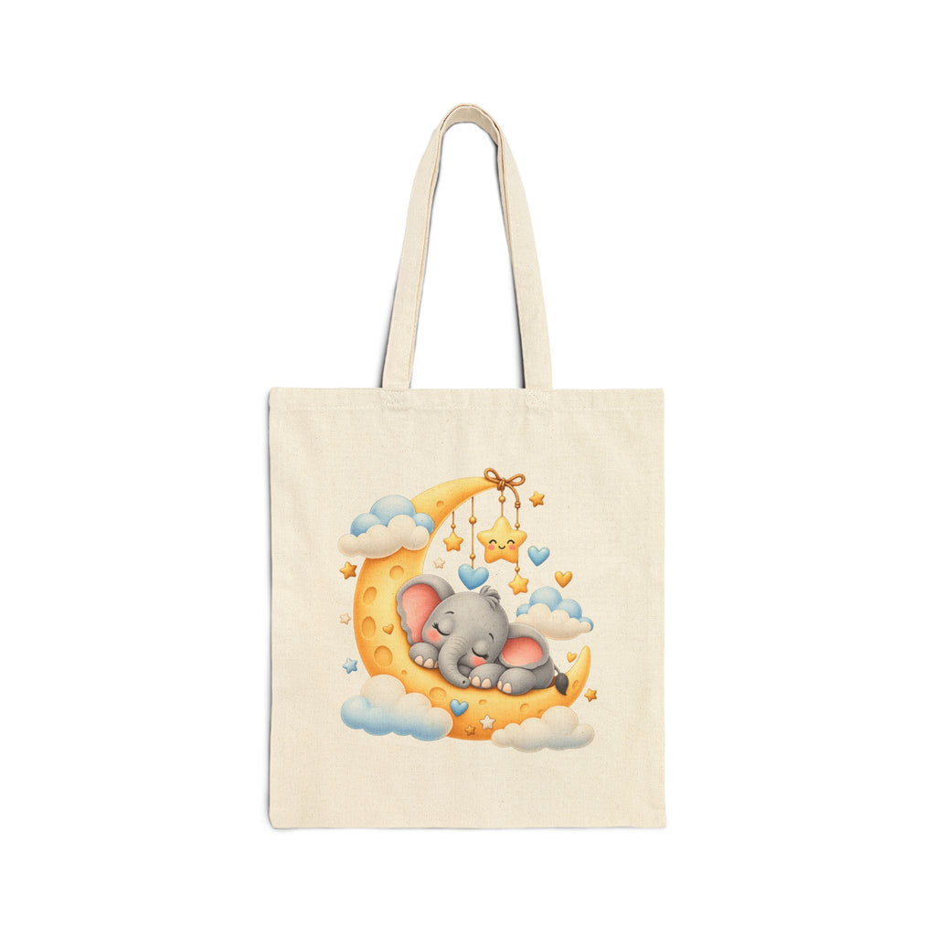 Sleeping Elephant cotton canvas tote bag, product photo 2