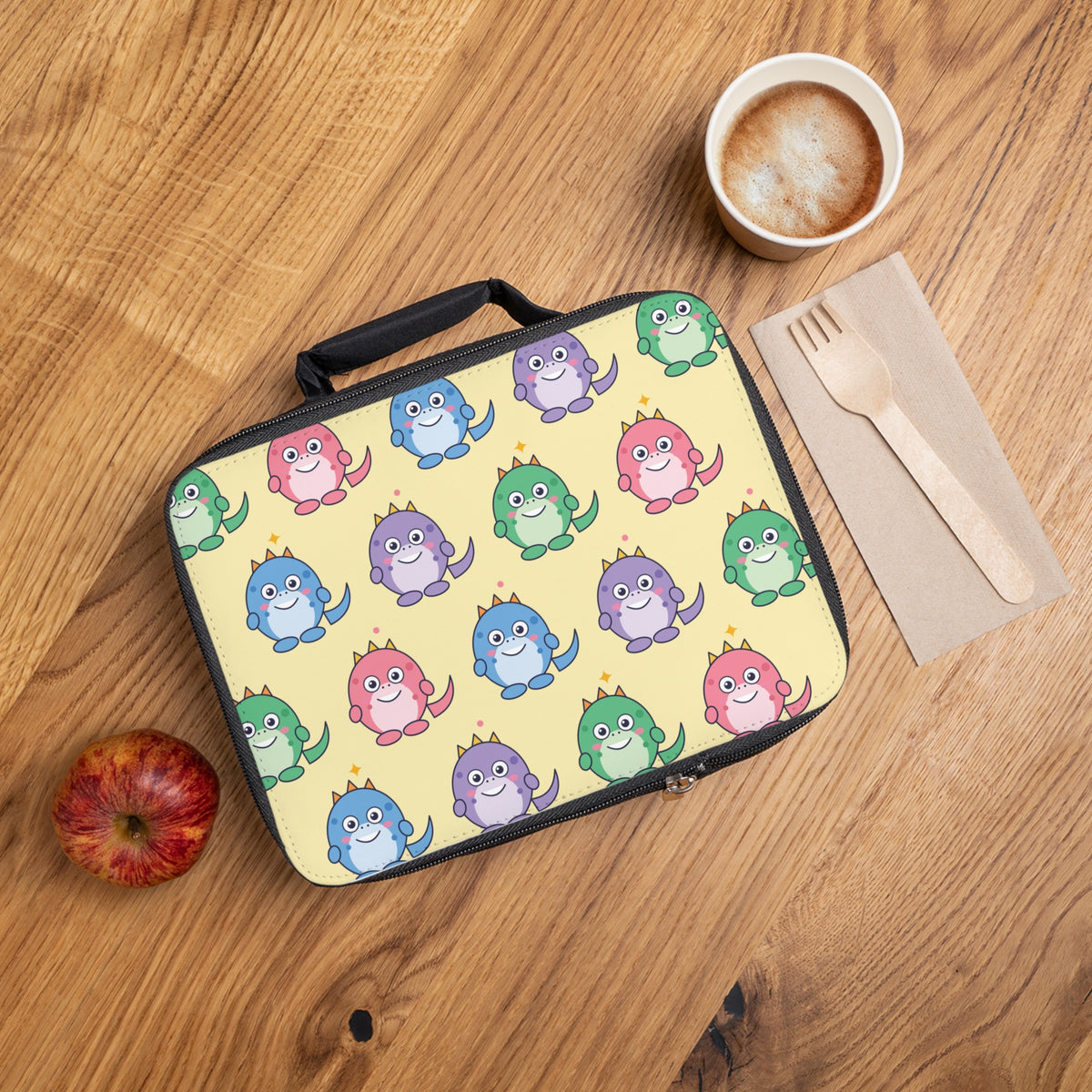 Cute Dino Pattern lunch bag, product photo 2