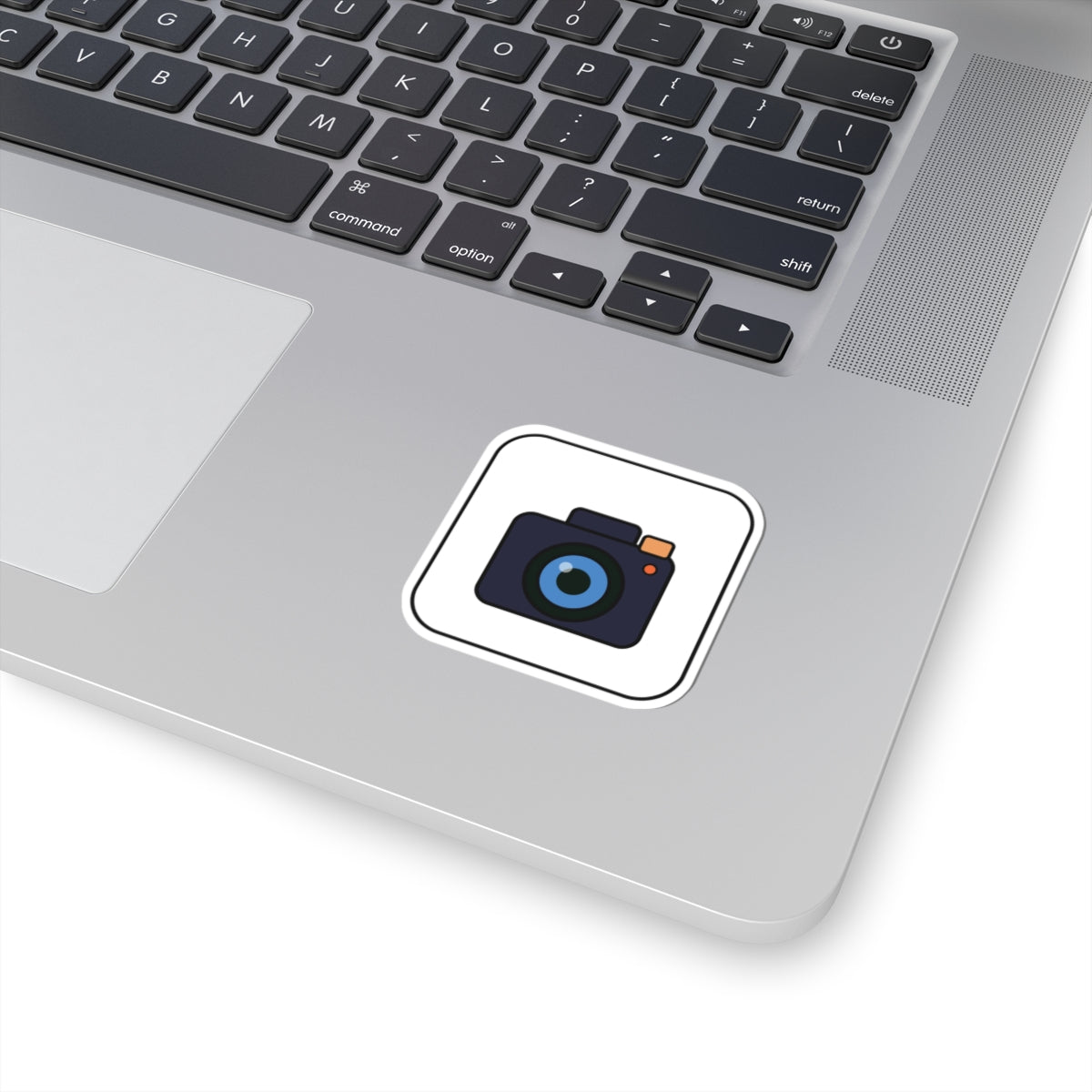 Camera Icon Kiss-Cut Sticker — Minimal Photography Laptop Decal