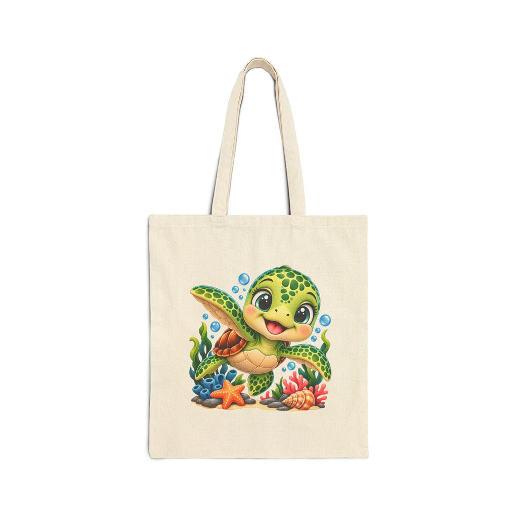 Cute Sea Turtle canvas tote bag, product photo 2