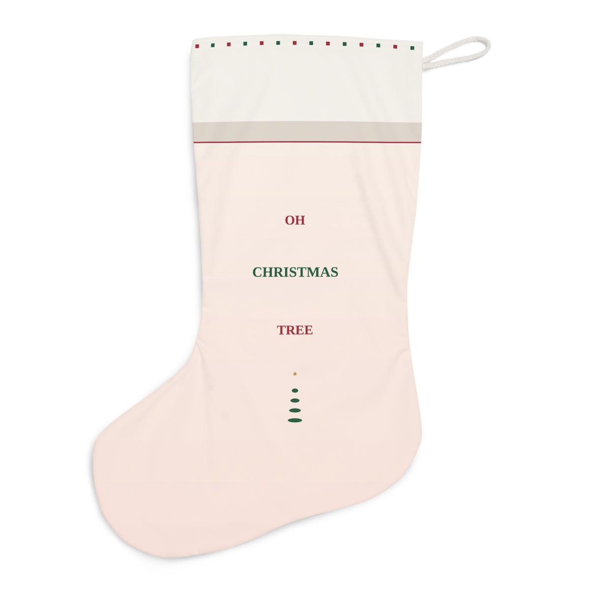 Oh Christmas Tree Santa Stocking — Pink & Green Holiday Decor