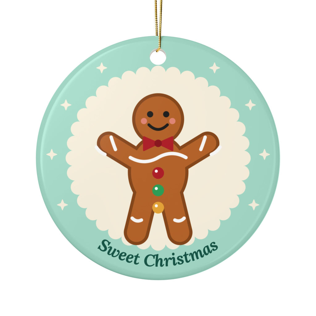 Gingerbread 'Sweet Christmas' ceramic ornament, product photo 1