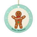 Gingerbread 'Sweet Christmas' ceramic ornament, product photo 1