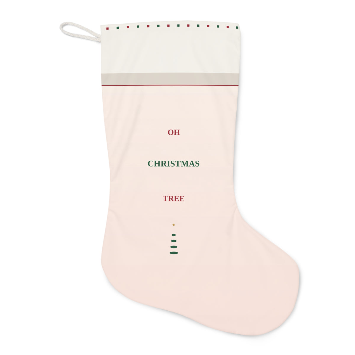 Oh Christmas Tree Santa Stocking — Pink & Green Holiday Decor