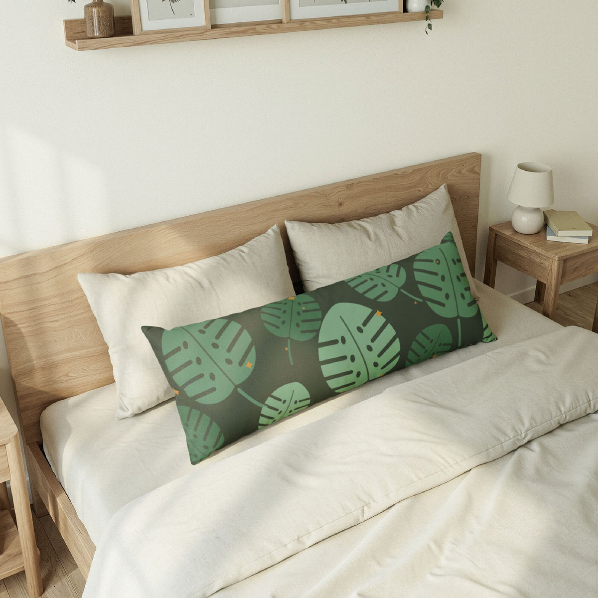 Monstera Leaf body pillow, product photo 3