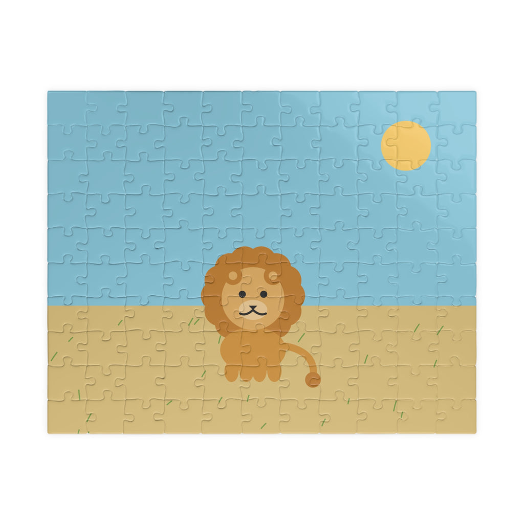 Safari Animal Jigsaw Puzzle, 110 pcs horizontal, fully assembled lion and sun puzzle