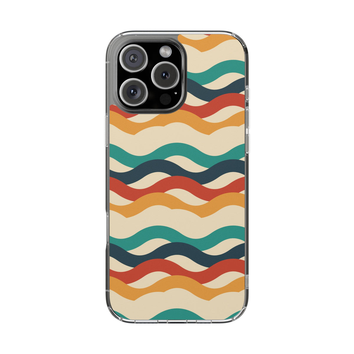 Retro wave clear impact-resistant phone case, product photo 26