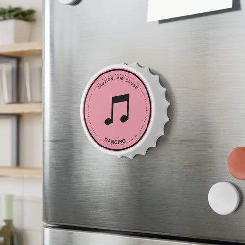 Bottle Opener — “Caution: May Cause Dancing” Music Note Bottle Opener