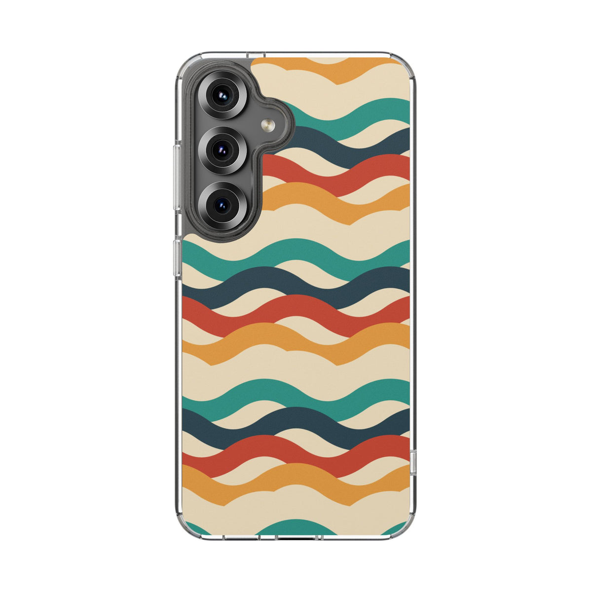 Retro wave clear impact-resistant phone case, product photo 27