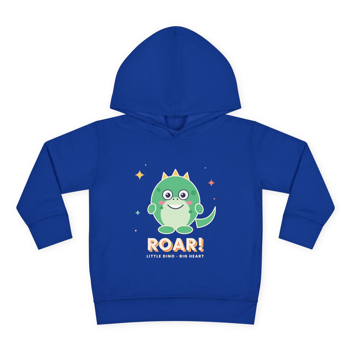 Toddler Hoodie - Cute Green Dinosaur ROAR! Pullover for Babies & Toddlers, Royal, product photo