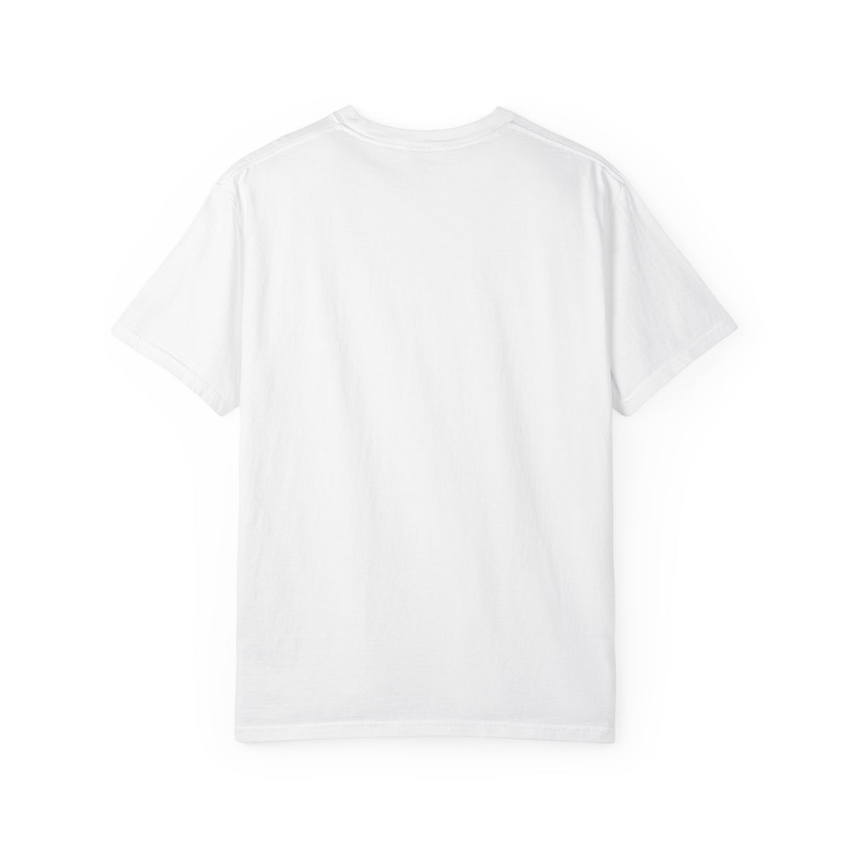 Good Energy Only T-shirt, white, back view showing the plain crewneck construction.