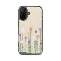 Magnetic phone case with pastel wildflower garden design, product photo 13