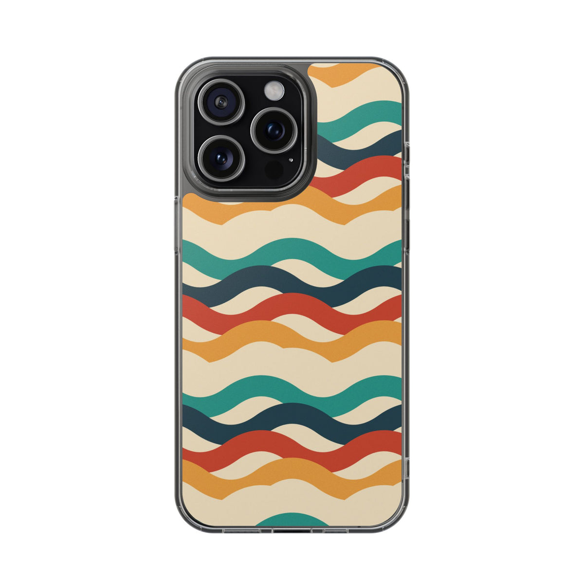 Retro wave clear impact-resistant phone case, product photo 19
