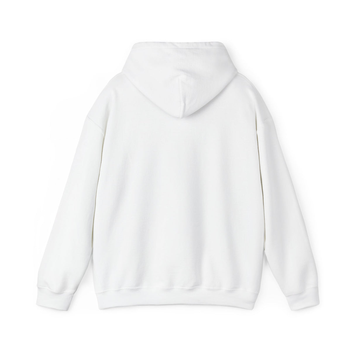 Camo Lettering Girl Gang Hoodie, White, back view, plain hoodie