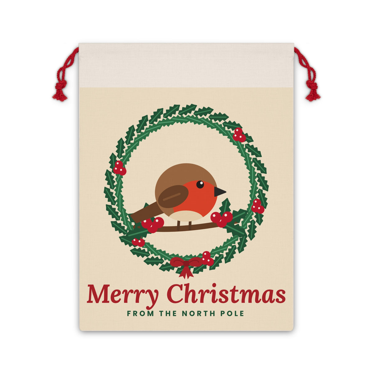 Christmas Robin Wreath gift bag, product photo 2