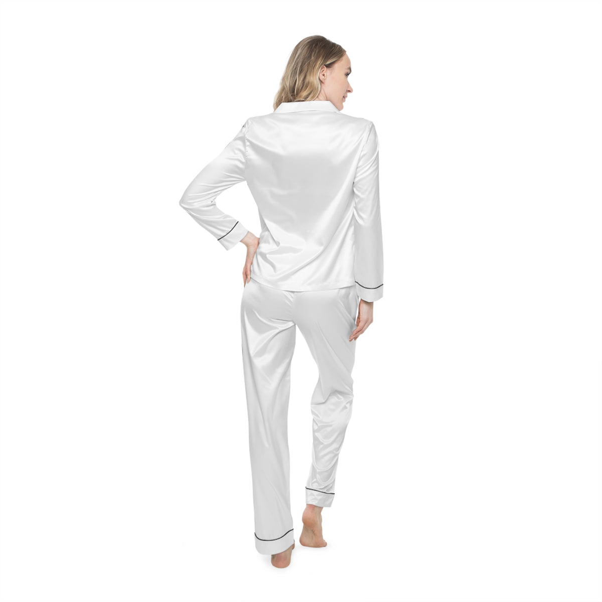 Women's Satin Pajama Set — Luxe Silk-Feel Sleepwear (Personalizable AOP)