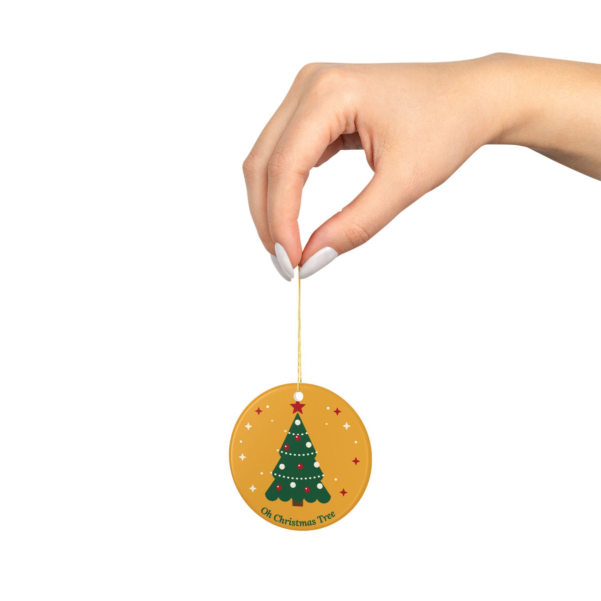 Oh Christmas Tree ceramic ornament, product photo 5