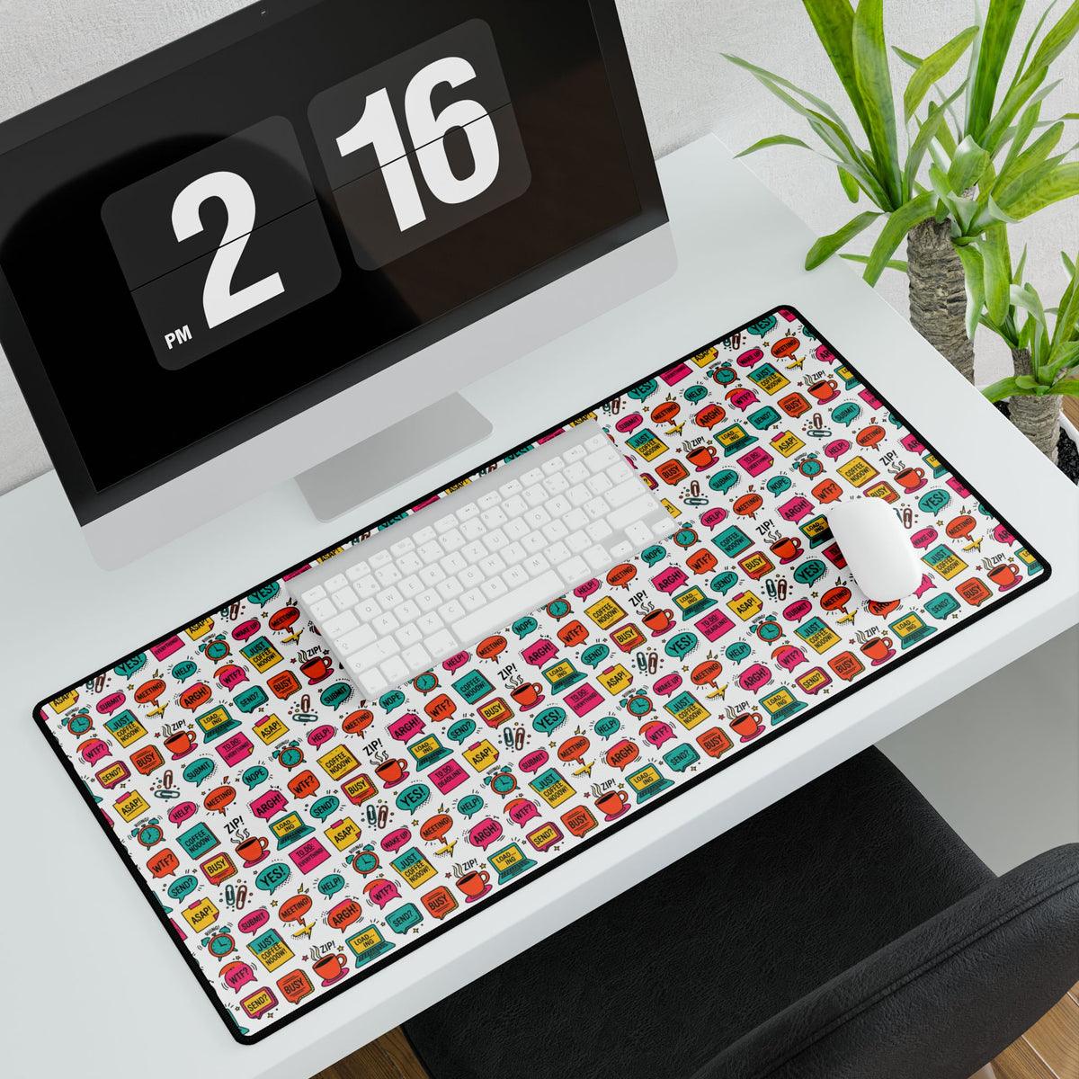 Funny Office Speech Bubbles desk mat, product photo 3