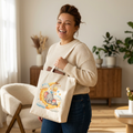 Sleeping Elephant cotton canvas tote bag, product photo 1