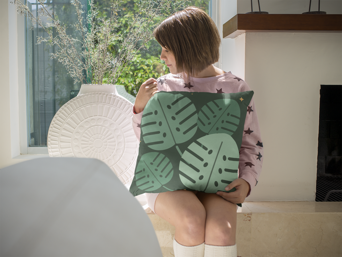 Botanical Leaf throw pillow, product photo 3