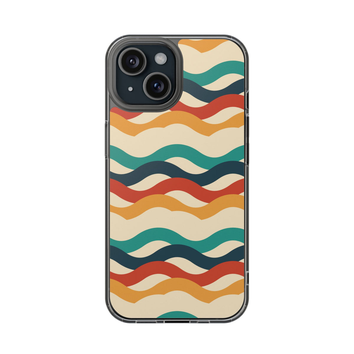 Retro wave clear impact-resistant phone case, product photo 16
