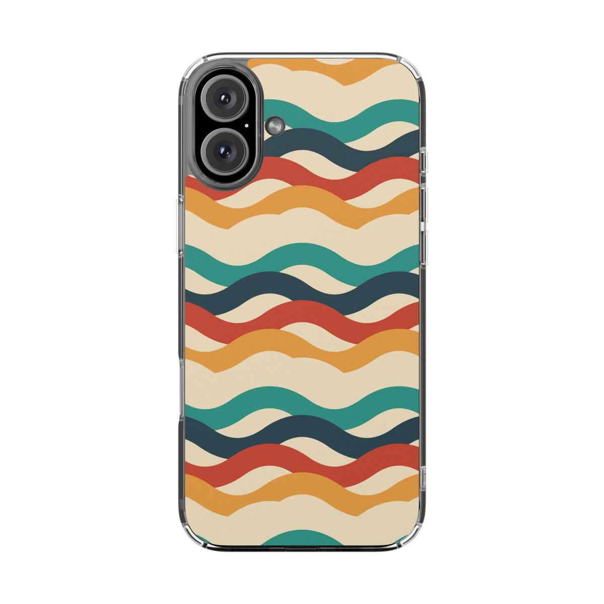 Retro wave clear impact-resistant phone case, product photo 25