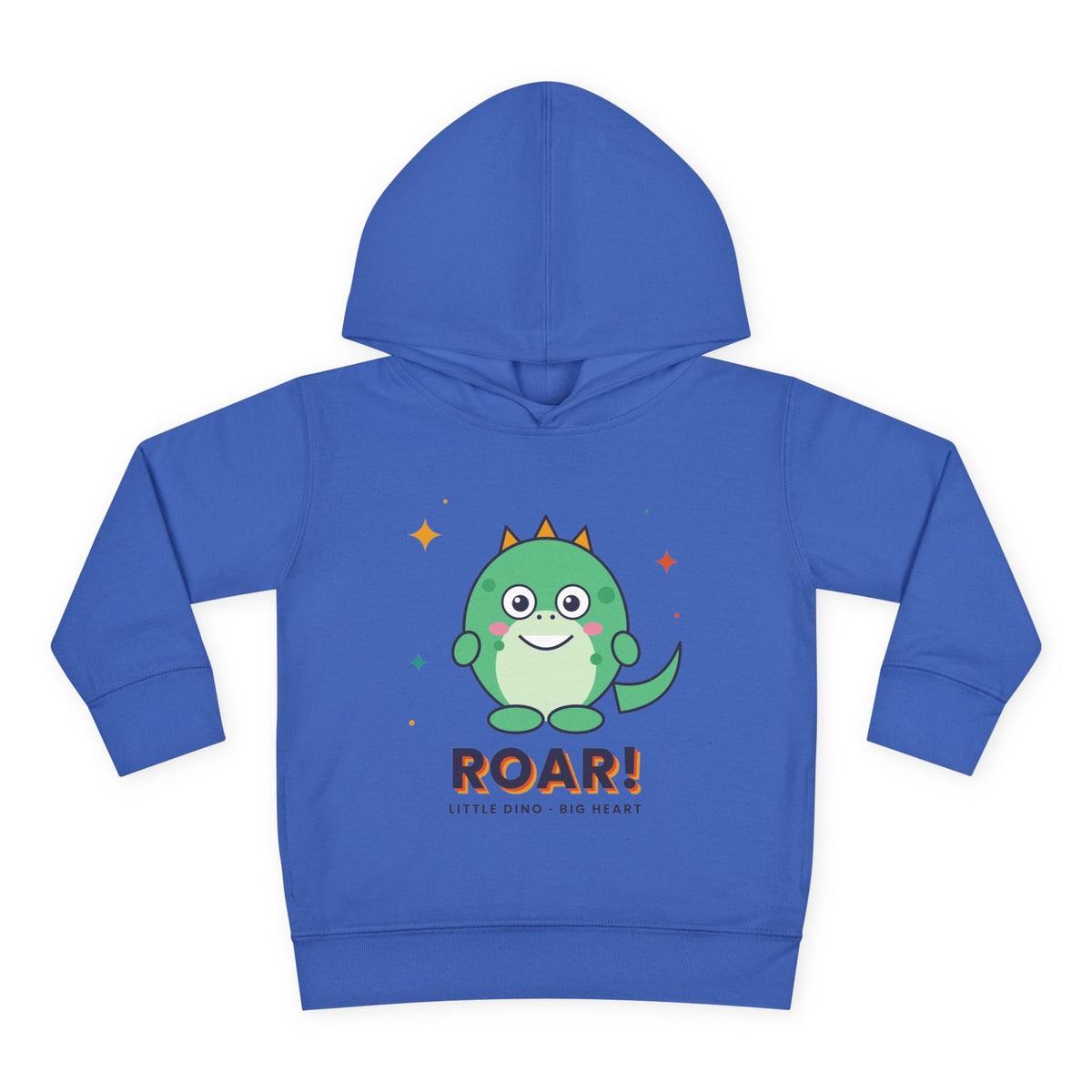 Toddler Hoodie - Cute Green Dinosaur ROAR! Pullover for Babies & Toddlers, Vintage Royal, product photo