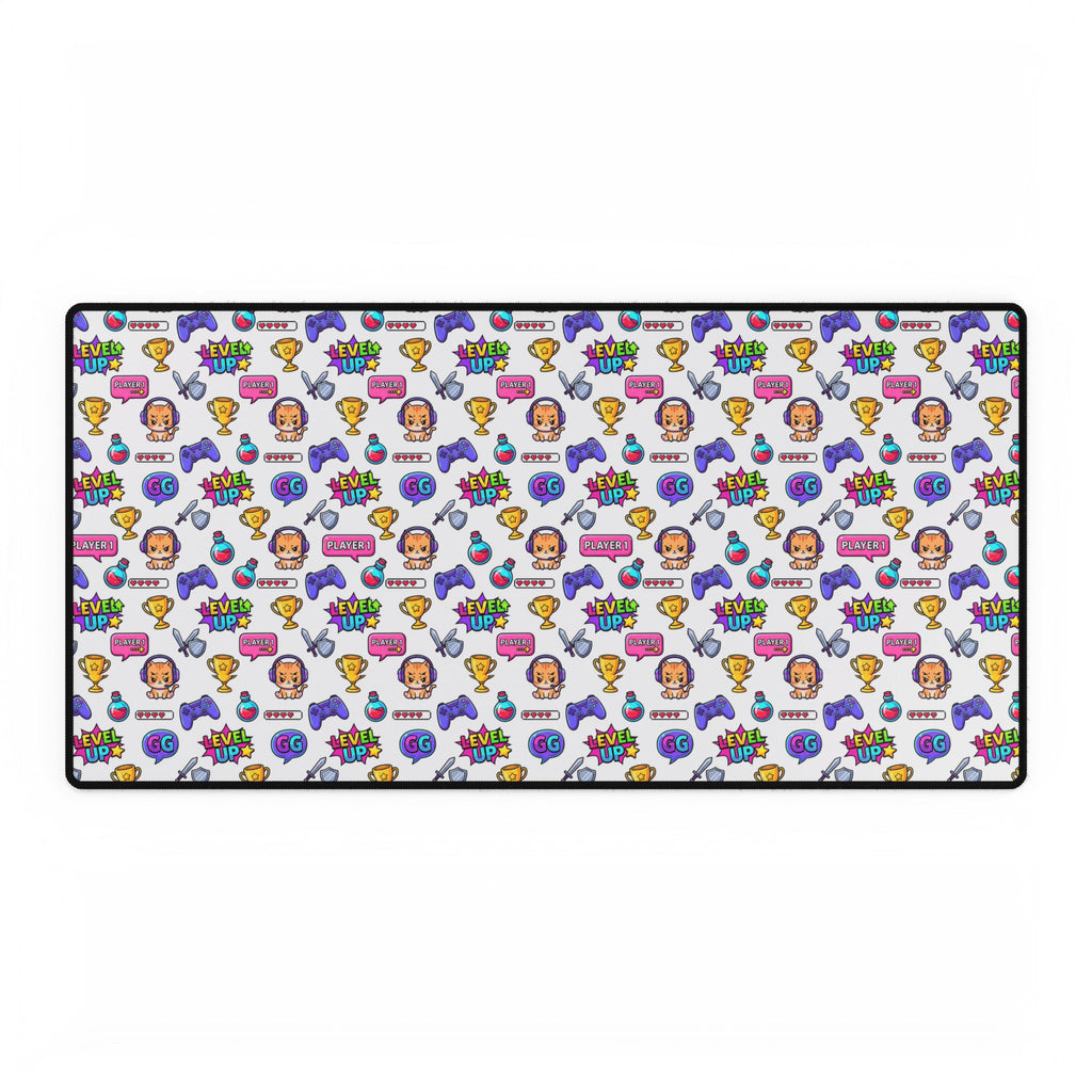 Level Up Anime Gamer Pattern desk mat, product photo 1