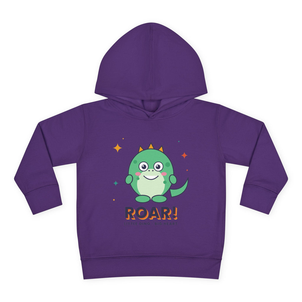 Toddler Hoodie - Cute Green Dinosaur ROAR! Pullover for Babies & Toddlers, Purple, product photo