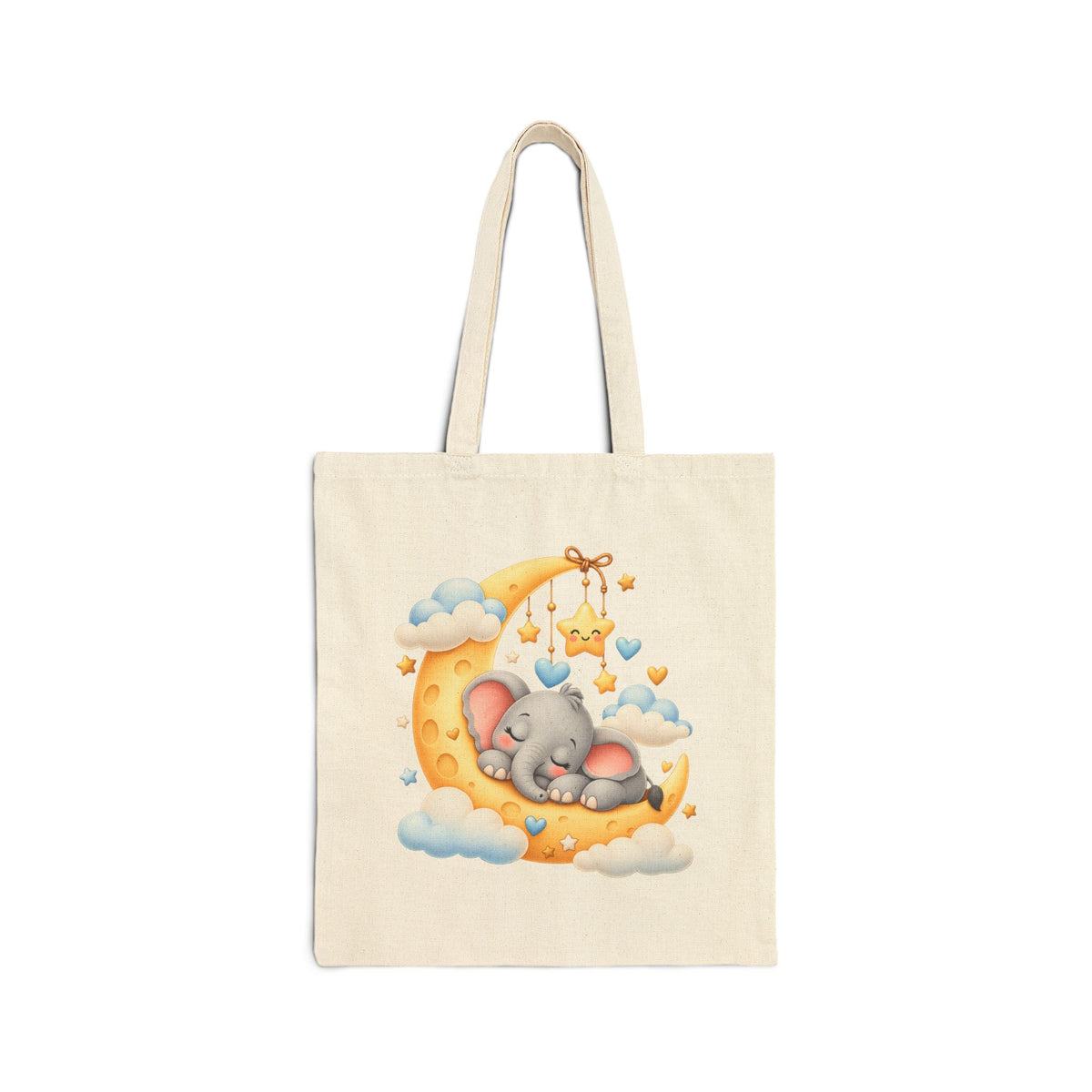 Sleeping Elephant cotton canvas tote bag, product photo 4