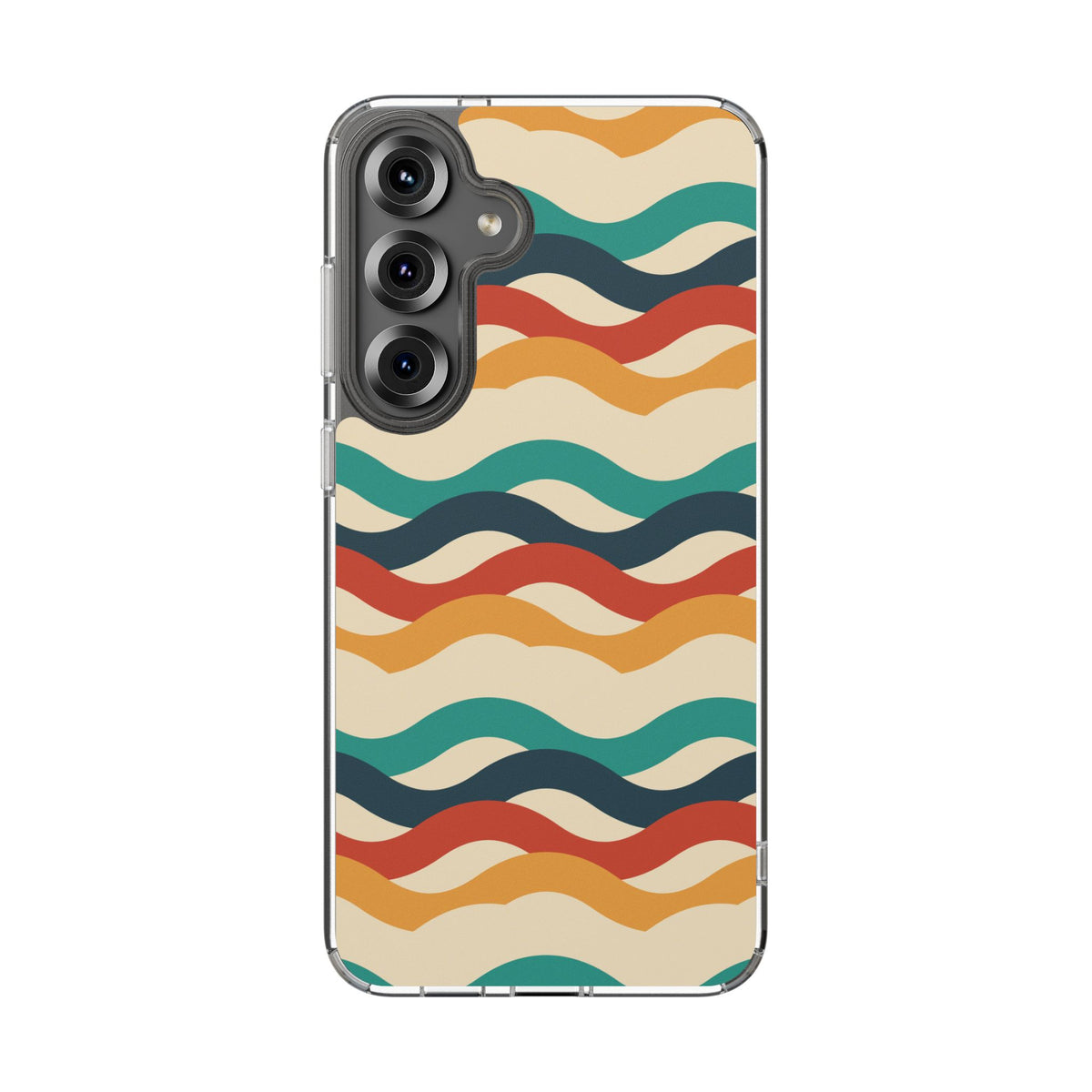 Retro wave clear impact-resistant phone case, product photo 28