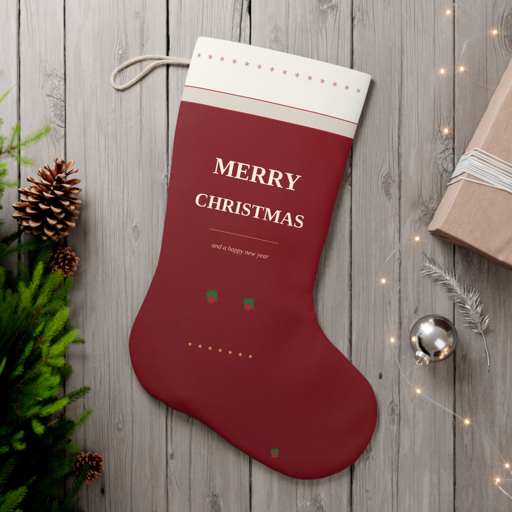 Merry Christmas Santa Stocking – Red Holiday Hanging Stocking